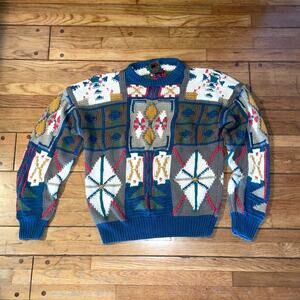 Vintage Limited Edition Boston Traders Chunky hand knit  Crew Neck Sweater